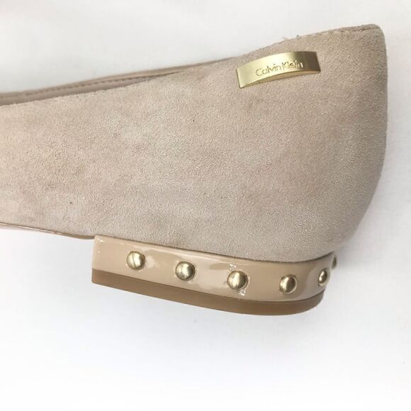 Calvin Klein FREDERICA Cream Suede Ballet Flats - Picture 9 of 13